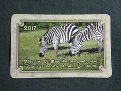 Kártyanaptár,Vallás,Zsoltár idézet,állatok,zebra, 2017  (4)