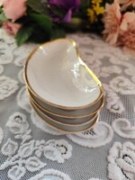 Eladó gyönyörű antik art Deco cseh aranyozott csontos porcelán tányérok 4 db!