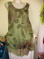 Silk, 100% selyem ruha, katonazöld