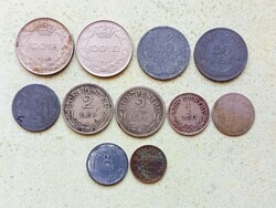 Románia 11 db Különböző Érme 1 2 5 20 100 Lej Lei 1924-1944