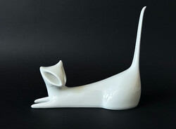 Vintage Royal Dux Bohemia porcelán macska