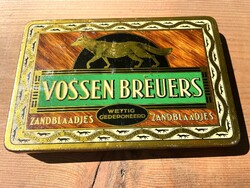 Vossen Breuers márkájú, régi vintage holland fém pléh szivardoboz szivaros doboz