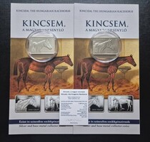 Kincsem 15000ft ezüst emlékérme ,és Kincsem 3000ft színesfém emlékérme együtt párban !