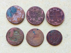 Mária Terézia (1740-1780) 6 db Érme 1/2 1 Krajcár Kreuzer 1761 1762 Stb