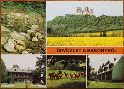 Képeslap, Bakony, Bakonybél, Gézaháza, Csesznek (e)