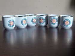 Retro Hollóházi Porcelán Unicumos Pohár Készlet (6 db)