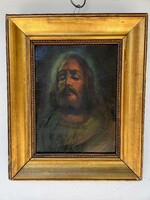 Festmény Jézus arckép 19.sz.