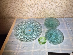Eredeti Bohemia Glass türkiz üveg kínáló készlet (5 részes) – Made in Czechoslovakia