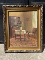 Hagyik István (1891-1958)  - Gyönyörű Enteriőr képe ( 66 cm x 54 cm )