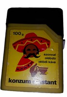 Régi 1970-s évek KONZUM INSTANT -plasztik kávé doboz 100 g-ZAMAT KÁVÉ és KEKSZGYÁR a képek szerint 1