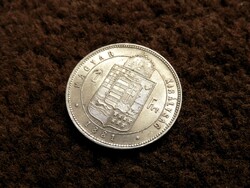 1881 KB Körmöcbánya ezüst 1 forint RITKA SZÉLES CÍMERES VÁLTOZAT (KZ0)