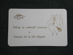 Kártyanaptár,Szarvasi úti új benzinkút,grafikai,malac,1982  (4)