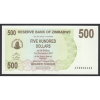 Zimbabwe,500 dollars 2006 UNC