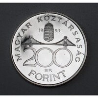 Magyarország,200 forint 1993 PP aUNC+ ezüst 12g500