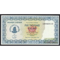 Zimbabwe,5000 dollars 2003 UNC