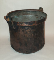 Antique Red Copper Pot, with Iron Handle - circa 1910