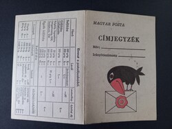 Vintage Magyar Posta címjegyzék füzet – hollós grafika – 1972-es retró postai notesz