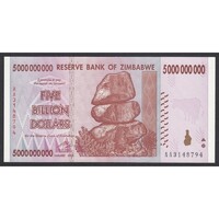 Zimbabwe,5.000.000.000 dollars 2008 UNC