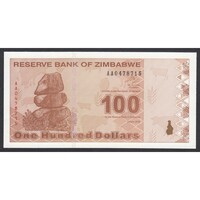 Zimbabwe,100 dollars 2009 UNC