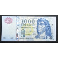 Magyarország,1000 forint 2011 DC - ALACSONY SORSZÁM UNC