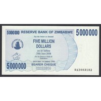 Zimbabwe,5.000.000 dollars 2008 UNC