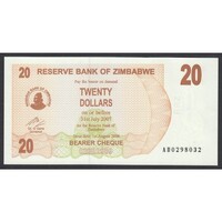 Zimbabwe,20 dollars 2006 UNC