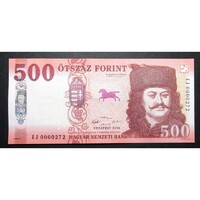 Magyarország,500 forint 2018 EJ - ALACSONY SORSZÁM UNC