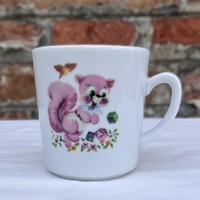 Kahla mókusos - cicás porcelán bögre - ovis csupor - mese pohár - csésze