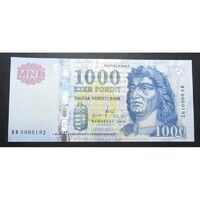 Magyarország,1000 forint 2009 DD - ALACSONY SORSZÁM UNC