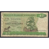 Zimbabwe,5 dollars 1983 F