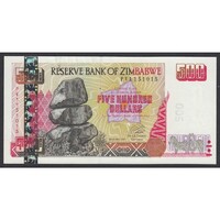 Zimbabwe,500 dollars 2001 UNC