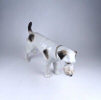 1Z997 Régi nagyméretű Herendi porcelán foxi kutya foxterrier figura