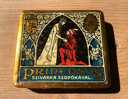 Princesas szivarka fémdoboz régi pléh vintage szivar doboz