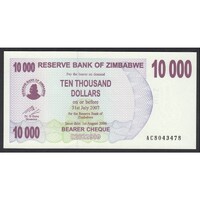 Zimbabwe,10000 dollars 2006 UNC