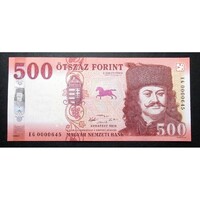 Magyarország,500 forint 2018 EG - ALACSONY SORSZÁM UNC