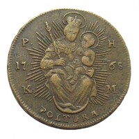 Magyarország,Mária Terézia 1 poltura 1765 VF+ réz