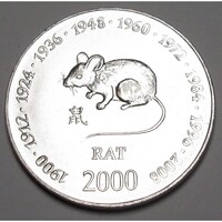 Szomália,10 shillings 2000 - Patkány állatövi jegy UNC