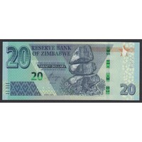Zimbabwe,20 dollars 2020 UNC