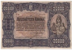 1922 25000 korona EF.