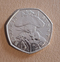 Egyesült Királyság 50 penny, 2017 - Beatrix Potter születése (Nyuszi Benjamin) - Emlékérme
