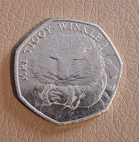 Egyesült Királyság 50 penny, 2016 - Beatrix Potter születése (Sündörögi néni) - Emlékérme
