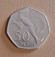 Egyesült Királyság 50 penny, 2004 - Az első 4 perc alatt lefutott mérföld - Emlékérme
