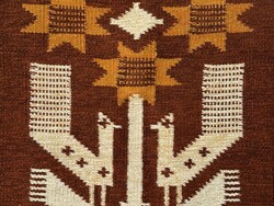 Németh Éva közepes méretű “Madaras” falikárpit - kézi szövésű retro falidísz