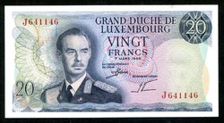 Luxemburg 1966 20 Francs UNC