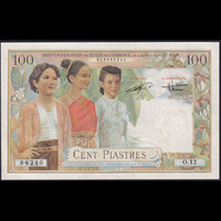 Francia Indokína 100 Piastres 1954 P-108 (Vietnam) XF+