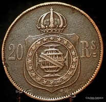 Brazília 20 Reis, 1869 "Rs." után van pont - Brüsszel C11B4