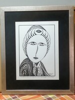 David Beeri – Unique ink drawing, signed and dated