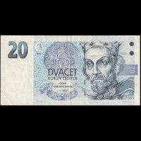 Csehország 20 Korun 1994 P-10a VF