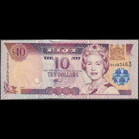 Fidzsi-szigetek / Fiji 10 Dollars 2002 P-106 QE II aUNC+