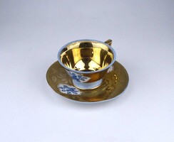 2A014 Régi jelzett vastagon aranyozott HUTSCHENREUTHER SELB BAVARIA porcelán kávés csésze